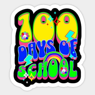 Groovy 100Th Day Of School Bright Fun Color Student Teacher Sticker